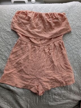 Roxy Coral Pink Strapless Romper